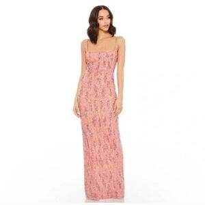 Mac Duggal 10696 Gown Dress Pink Sequined Beaded Prom Size 8 NEW
